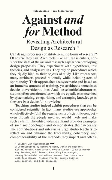 Against And For Method: Revisiting Architectural Design As Research