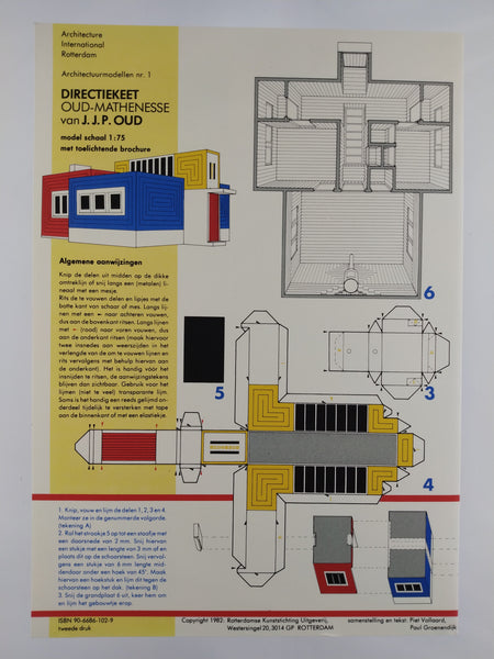 J.J.P. Oud Architectural Model 1 - Superintendant's Office 1922-23 (Cut & Assemble) (Ephemera)