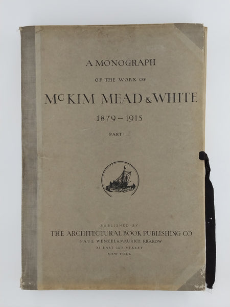 A Monograph Of The Work Of McKim Mead & White 1879-1915 (Vol. I, Vol. II, & Vol. III - A Complete Set Of 300 Plates) (Ephemera)