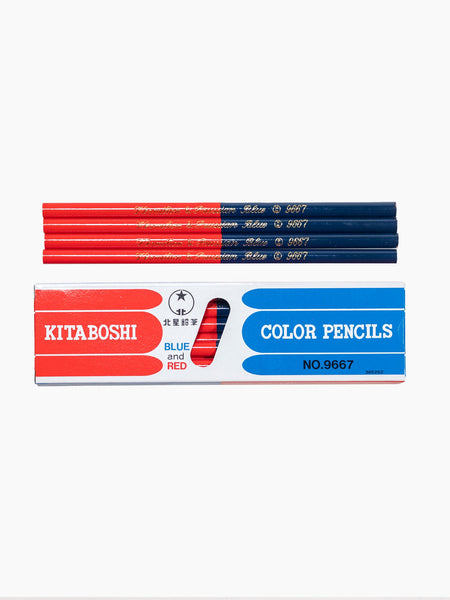 Vermillion Red & Prussian Blue Pencils (12 Count)