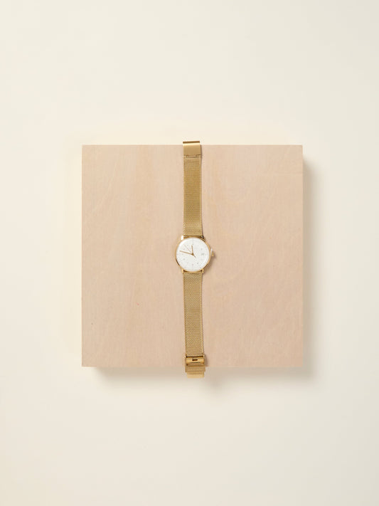 Max Bill Watch: Gold Band Women's Dial (Date)