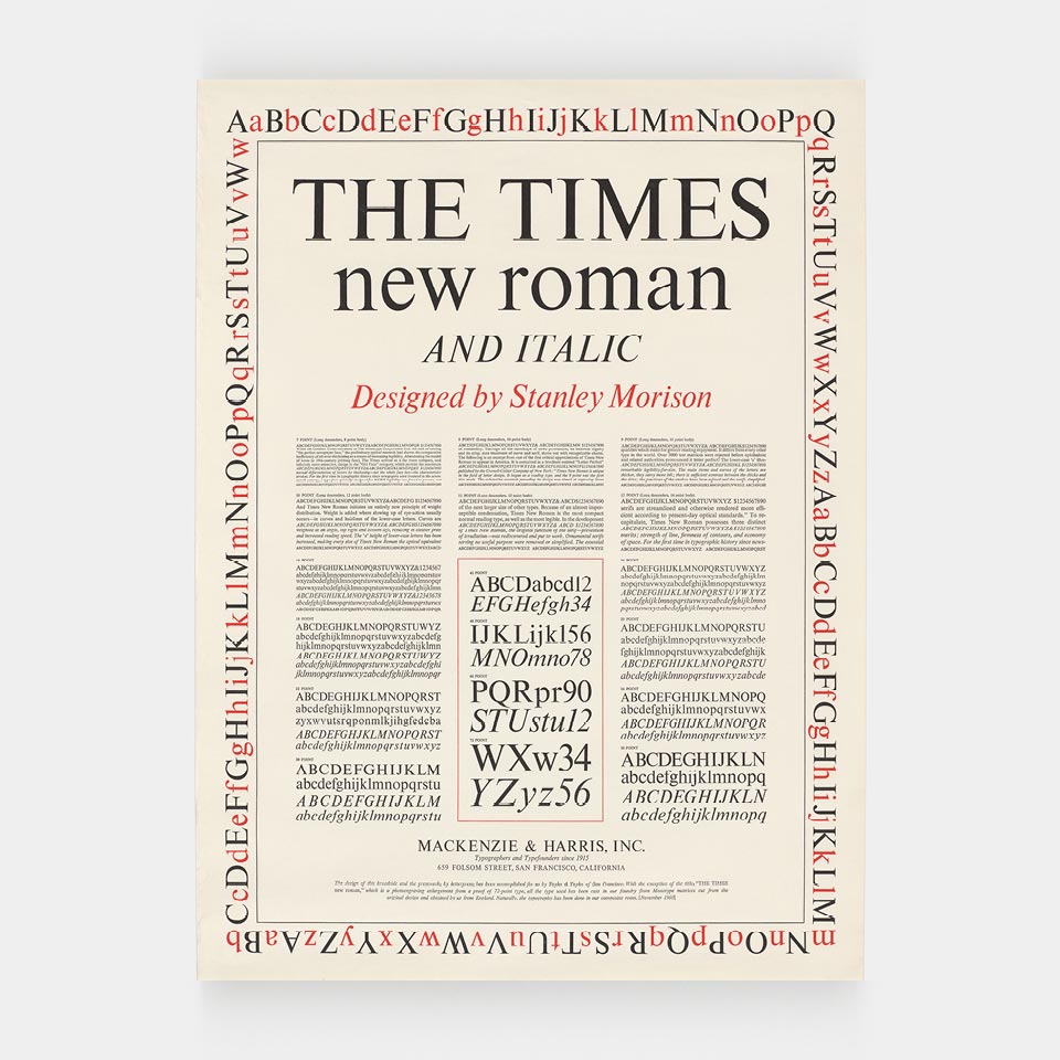 The Times New Roman and Italic