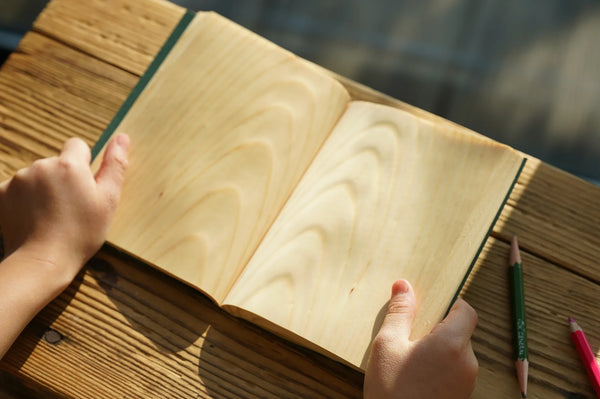 Shikibun Handcrafted Red Pine Wood Notebook