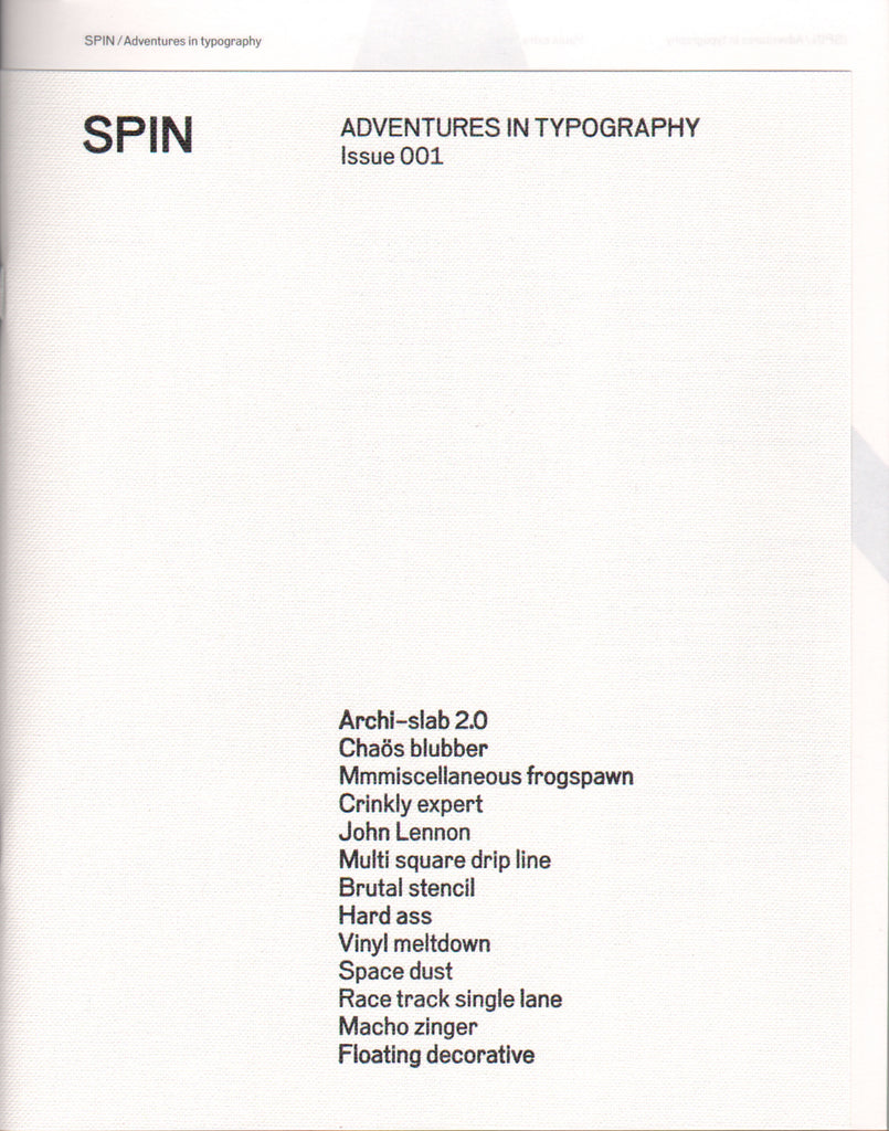 SPIN / Adventures in Typography