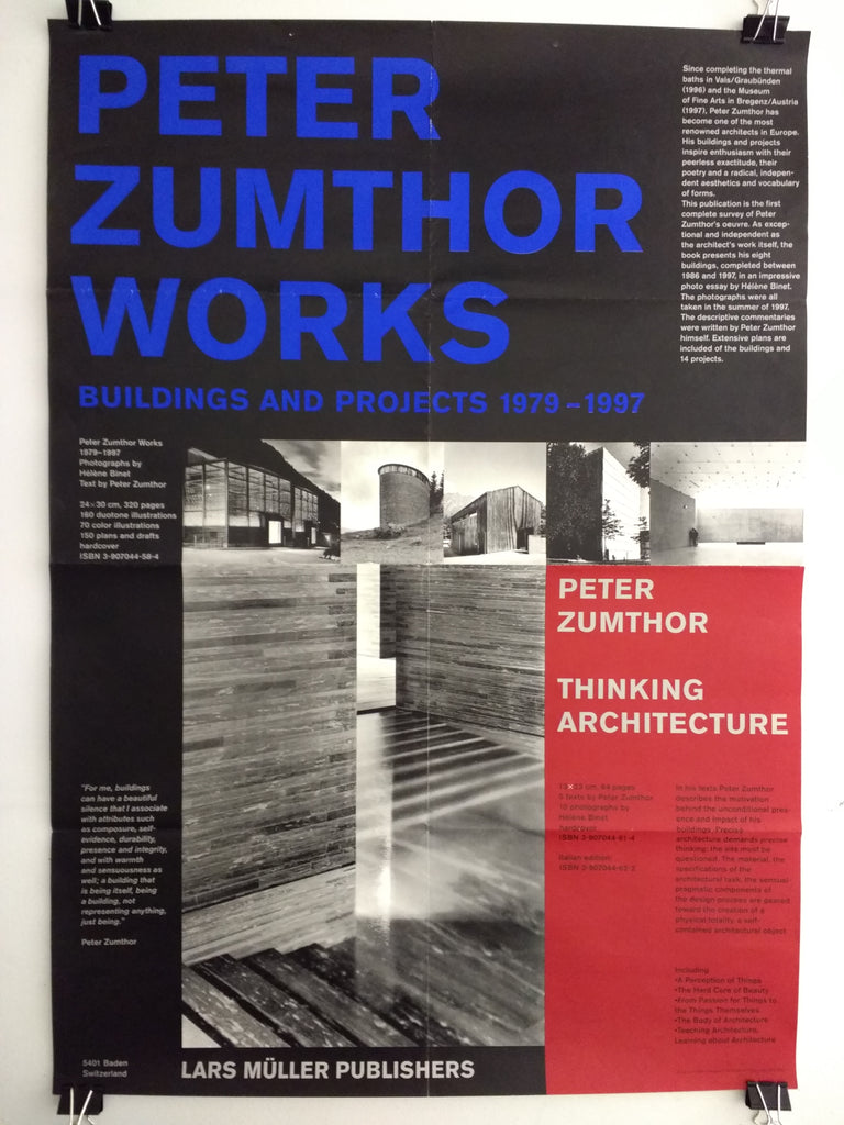 Peter Zumthor - Works - Buildings And Projects 1979-1997 (Poster)