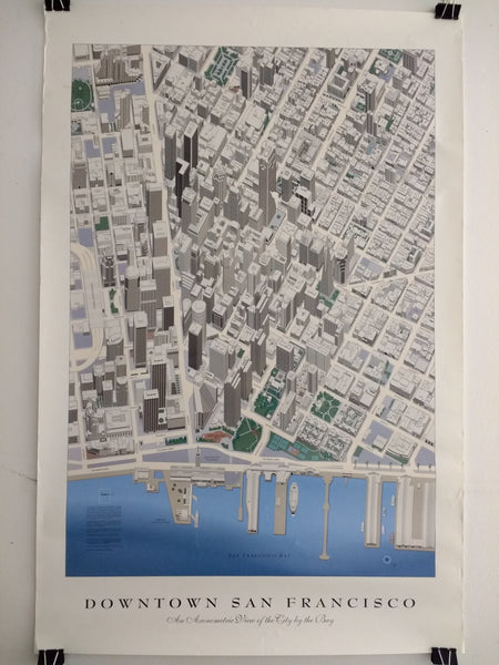 Downtown San Francisco - An Axonometer View Of The City By The Bay (Poster)