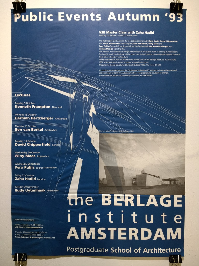 Public Events Autumn '93 - The Berlage Institute Amsterdam (Poster)